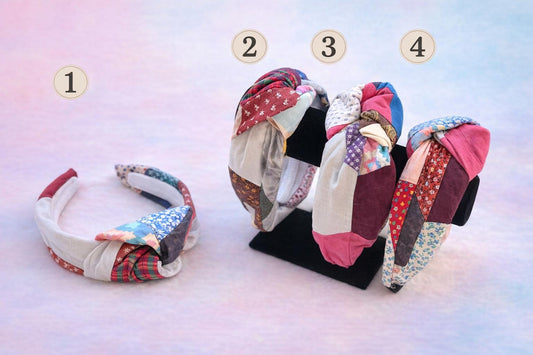 Repurposed Quilt Headband: Patchwork Knot Turban Accessory